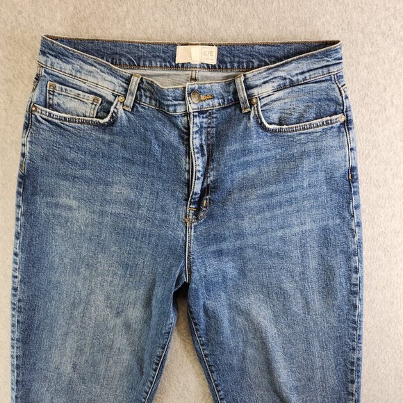 Current Elliott Jeans Womens 30 Blue High Rise Tapered Leg Whiskered Denim - Picture 2 of 15